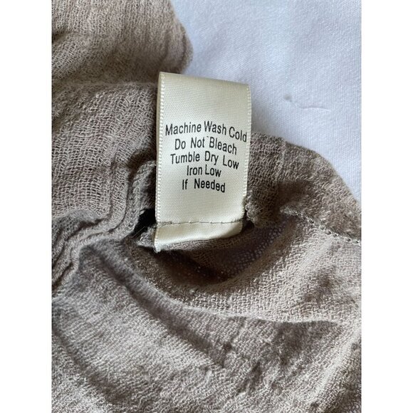 Blue Bird Women's Dress Sz M Sleeveless Beige Ruffle Cotton Gauze Trim Applique - Picture 10 of 14